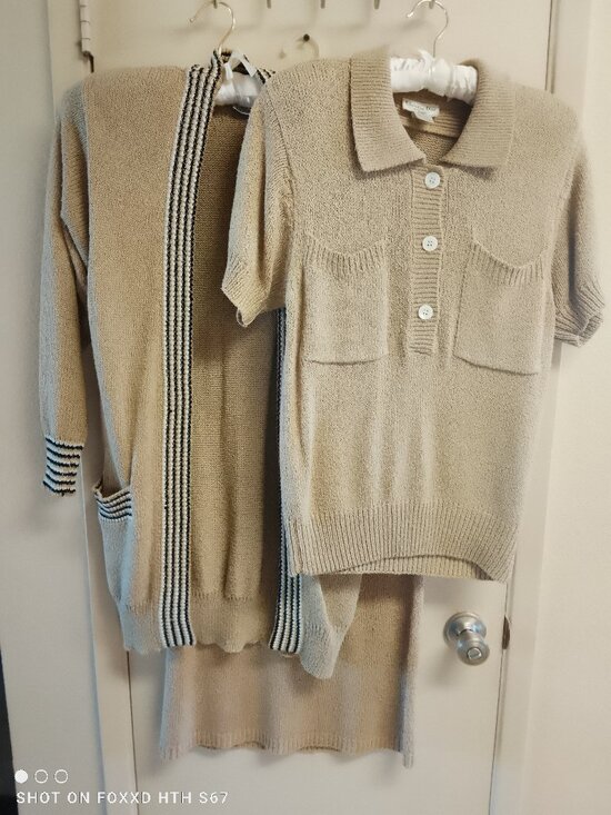 Dior Dresses & Skirts - Vintage Christian Dior Separates 3 pc Tan Sweater Skirt Set Small